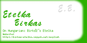 etelka birkas business card